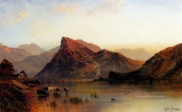  mountains Painting - The Glydwr Mountains Snowdon Valley Wales Alfred de Breanski Snr